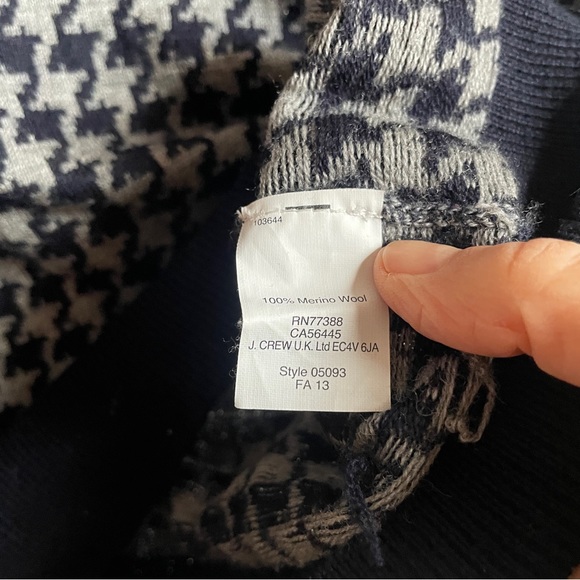 J. Crew Merino Wool Houndstooth Sweater in Navy and Gray - Picture 4 of 7